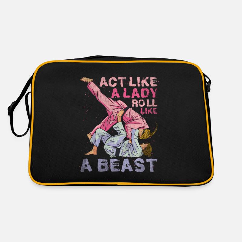 Act Like A Lady Roll Like A Beast Jiu Jitsu Retro Bag