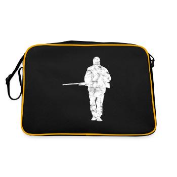 Jäger Jagen Silhouette - Retro Tasche - Schwarz/Gold - Hinten