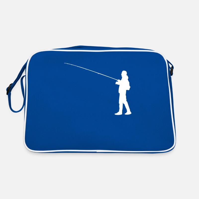 Angeln Angler Silhouette Retro Tasche