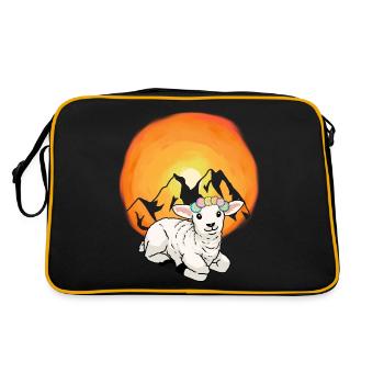 Mountains Austria Alps Lamb Sheep Nature Alm - Retro Bag - black/gold - Back