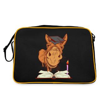 Donkey mule student nocturnal learning studies - Retro Bag - black/gold - Back