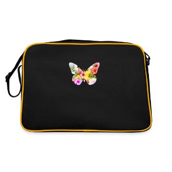 Coconut Girl Aesthetic Hibiscus Butterfly - Retro Tasche - Schwarz/Gold - Hinten