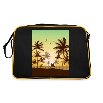 Coconut Girl Aesthetic Tropical Summer Beach - Retro Tasche - Schwarz/Gold - Hinten