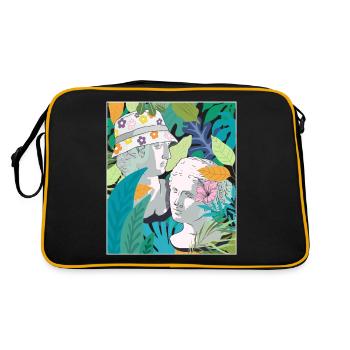 Coconut Girl Aesthetic Greek Statue - Retro Tasche - Schwarz/Gold - Hinten