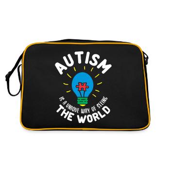 autism awareness unique way of seeing the world - Retro Tasche - Schwarz/Gold - Hinten