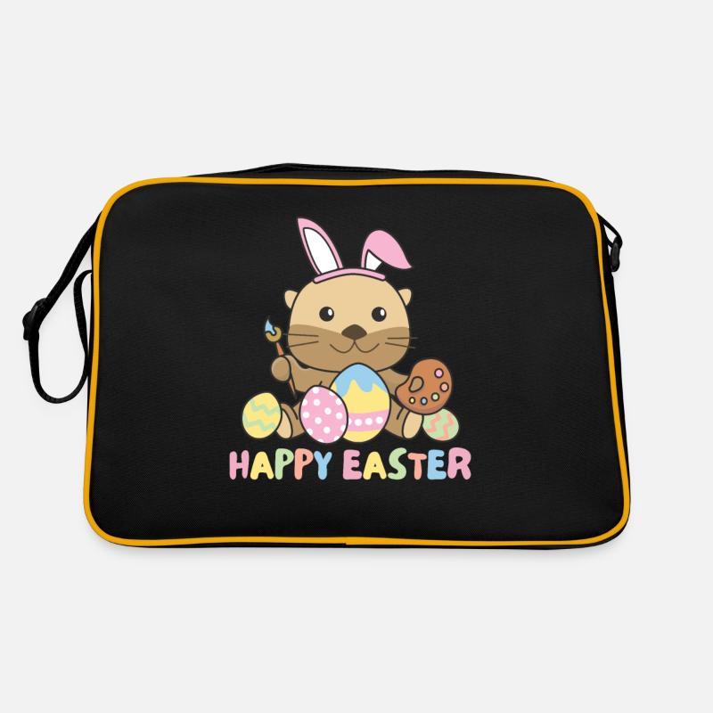 Joyeuses Pâques Douce Loutre de Pâques avec des œufs de Pâques Sac Retro