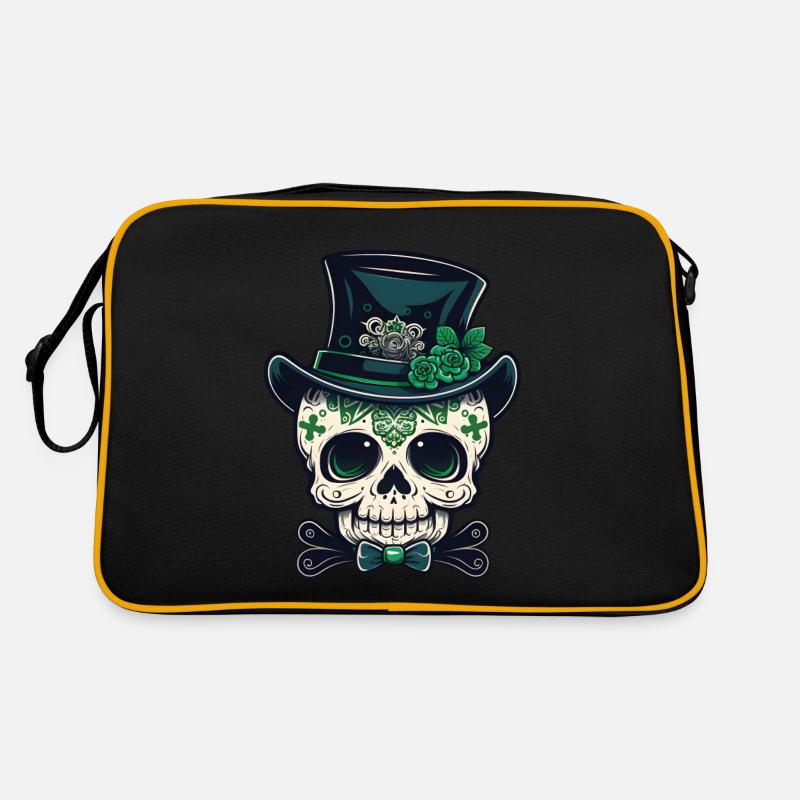Sugar Skull St Patrick's Day, Irish Sugar Skull Retro Bag