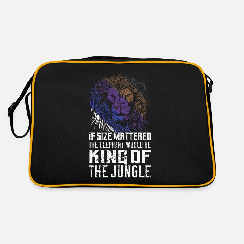 Size Dont Matter Cool Lion Jiu Jitsu Retro Tasche