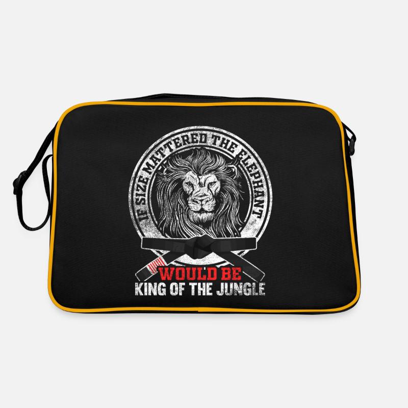 Size Dont Matter Cool Lion Jiu Jitsu Retro Tasche