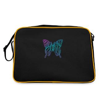Cyber Esthétique Papillon Rétro Futurisme Vaporwave - Sac Retro - noir/or - Dos