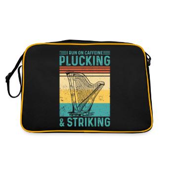 Harfenspieler Harfenist Retro - Retro Tasche - Schwarz/Gold - Hinten