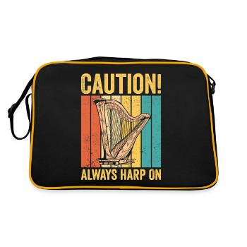 Harfenspieler Harfenist Retro - Retro Tasche - Schwarz/Gold - Hinten
