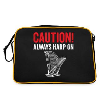 Harfenspieler Harfenist - Retro Tasche - Schwarz/Gold - Hinten