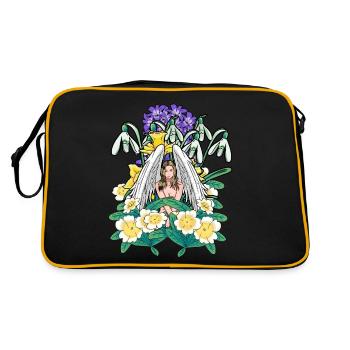 Spring Flowers Angel Heavenly Flora Garden - Retro Bag - black/gold - Back