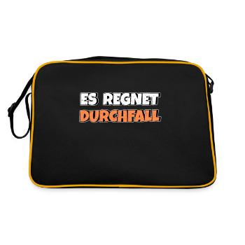 Es regnet Durchfall - Retro Tasche - Schwarz/Gold - Hinten