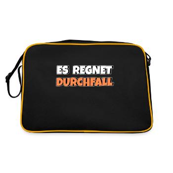 Es regnet Durchfall - Retro Tasche - Schwarz/Gold - Hinten