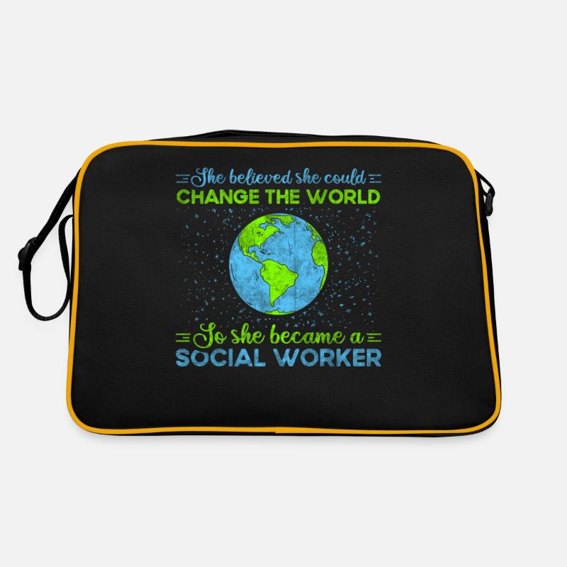 She Believed She Could Change A Lot - Retro Tasche - Schwarz/Gold