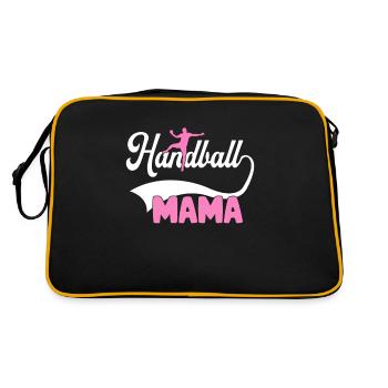 Handball Mama - Retro Tasche - Schwarz/Gold - Hinten