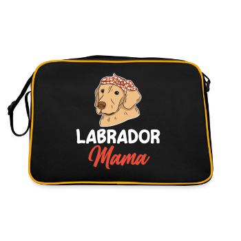 Hund Labrador Mama - Retro Tasche - Schwarz/Gold - Hinten