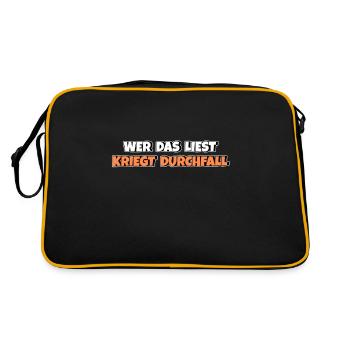 Wer das liest kriegt Durchfall - Retro Tasche - Schwarz/Gold - Hinten
