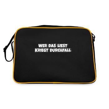 Wer das liest kriegt Durchfall - Retro Tasche - Schwarz/Gold - Hinten
