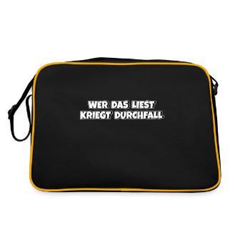 Wer das liest kriegt Durchfall - Retro Tasche - Schwarz/Gold - Hinten