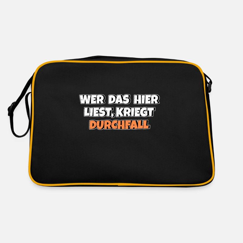 Wer das hier liest kriegt Durchfall - Retro Tasche - Schwarz/Gold