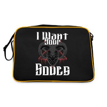 Satan Beelzebub Devil Gothic Pentagram Mystical - Retro Bag - black/gold - Back