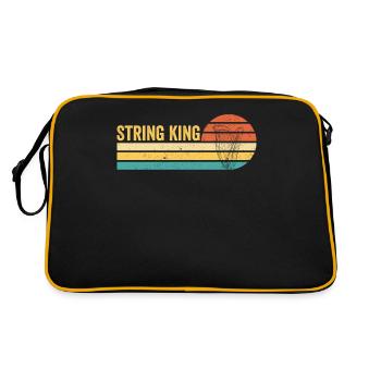Harfenspieler Harfenist Retro - Retro Tasche - Schwarz/Gold - Hinten