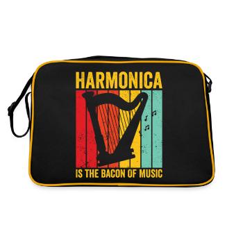 Harfenspieler Harfenist Retro - Retro Tasche - Schwarz/Gold - Hinten