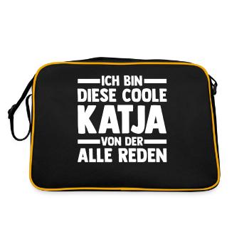 Katja - Retro Tasche - Schwarz/Gold - Hinten
