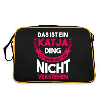 Katja - Retro Tasche - Schwarz/Gold - Hinten