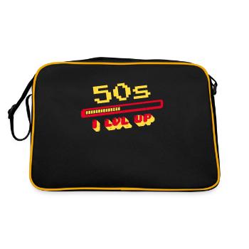 50. Geburtstag 50s Fünfzig Jahre Ladebalken Gaming - Retro Tasche - Schwarz/Gold - Hinten