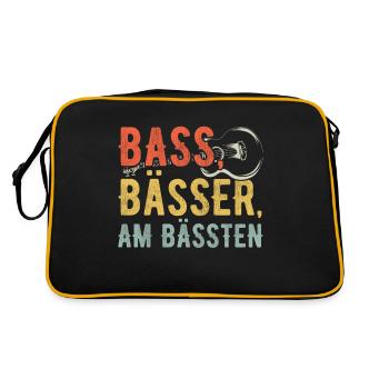 Bassisten, Bassgitarristen Gitarristen Bass - Retro Tasche - Schwarz/Gold - Hinten