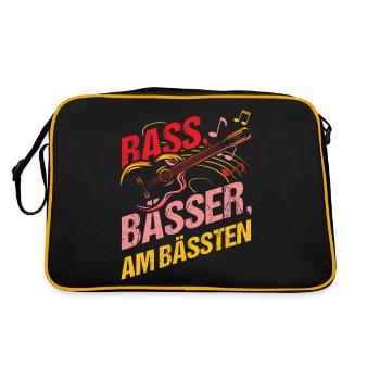 Bassisten, Bassgitarristen Gitarristen Bass - Retro Tasche - Schwarz/Gold - Hinten