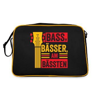 Bassisten, Bassgitarristen Gitarristen Bass - Retro Tasche - Schwarz/Gold - Hinten