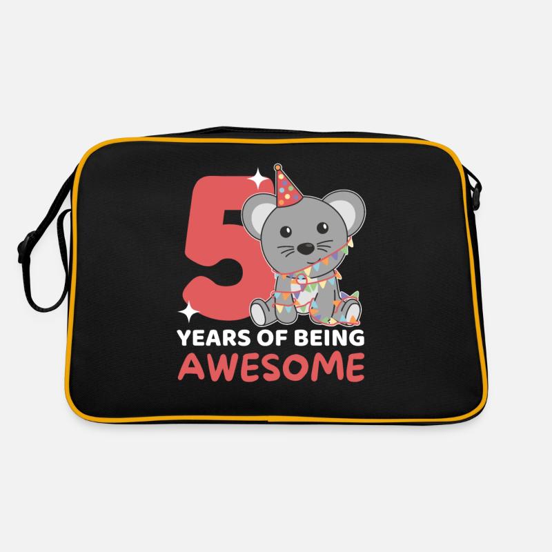 Mouse for the 5th birthday children five years old Retro Bag