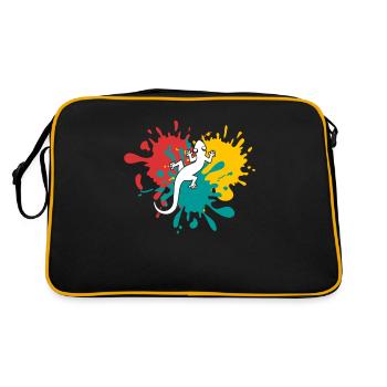 Eidechse - Retro Tasche - Schwarz/Gold - Hinten