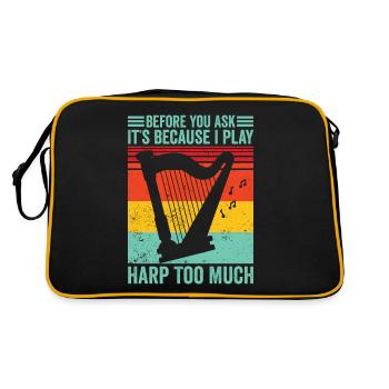 Harfenspieler Harfenist Retro - Retro Tasche - Schwarz/Gold - Hinten