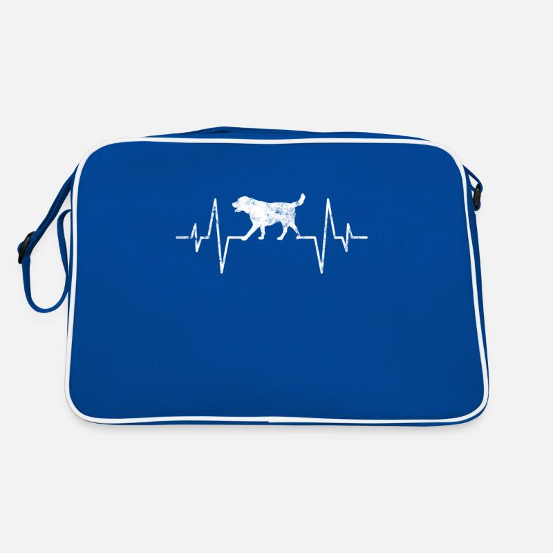 Hund Herzschlag Retro Tasche