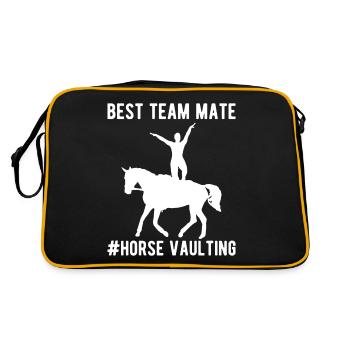 Voltige amusante sur le cheval - Sac Retro - noir/or - Dos