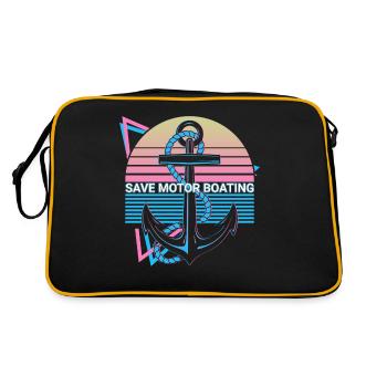 Lustige Bootsfahrt Retro - Retro Tasche - Schwarz/Gold - Hinten