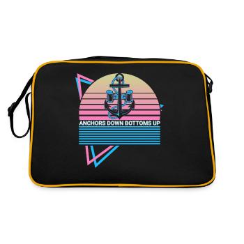 Lustige Bootsfahrt Retro - Retro Tasche - Schwarz/Gold - Hinten