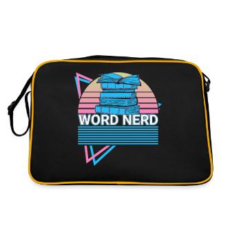 Funny Book Reader Bookworm - Retro Bag - black/gold - Back