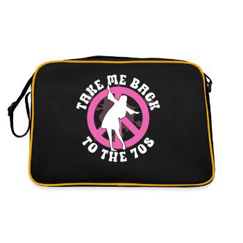 Hippie Peace Sign Peace Flowers Flower Child - Sac Retro - noir/or - Dos