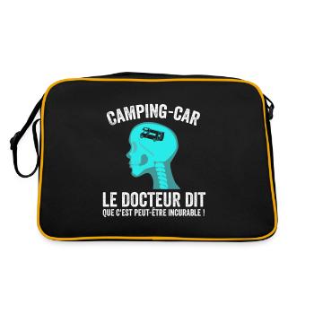 Camping-car Humour Docteur Dit, Camping-car drôle - Sac Retro - noir/or - Dos