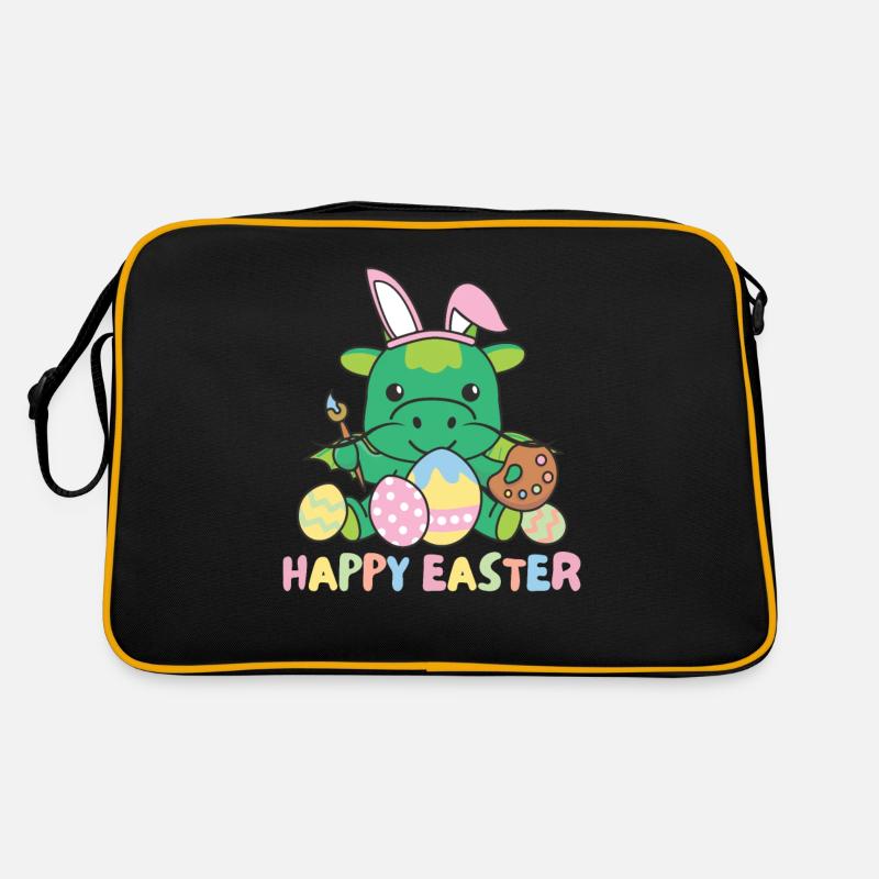 joyeuse Pâques doux dragon Pâques avec œufs de Pâques Sac Retro