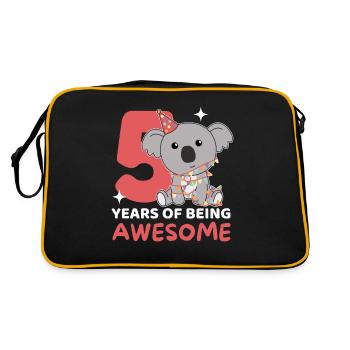 Koala pour les 5 ans Enfants de cinq ans - Sac Retro - noir/or - Dos