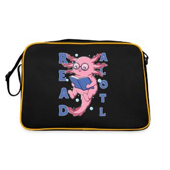 Axolotl reads a book sweet axolotl read books - Retro Bag - black/gold - Back