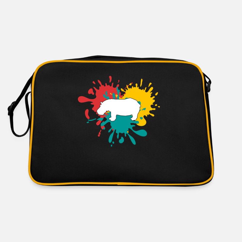 Nilpferd Silhouette Retro Tasche